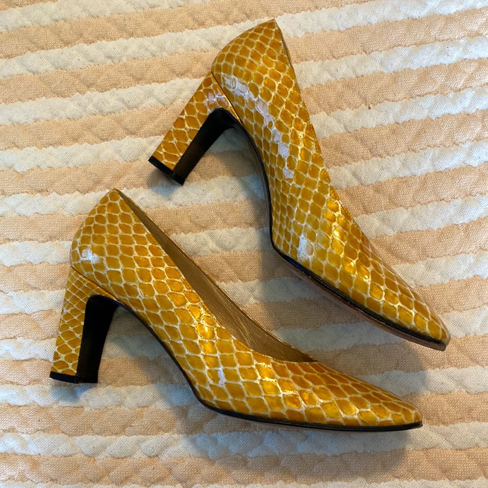 Stuart Weitzman Snakeskin Embossed Pumps